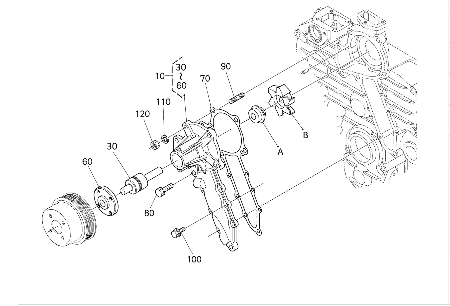 25-15568-00SV Water Pump Carrier Engine CT4-134DI with Gasket